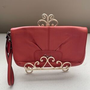 Coach Salmon Leather Wristlet